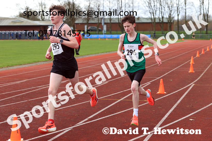 Mens Under-17s Young Athletes 5k, 2026 Northern Mens 12 and Womens 6 Stage Road Relays and Young Athletes 5k, Sheepmount Stadium, Carlisle. Photo: David T. Hewitson/Sports for All Pics
